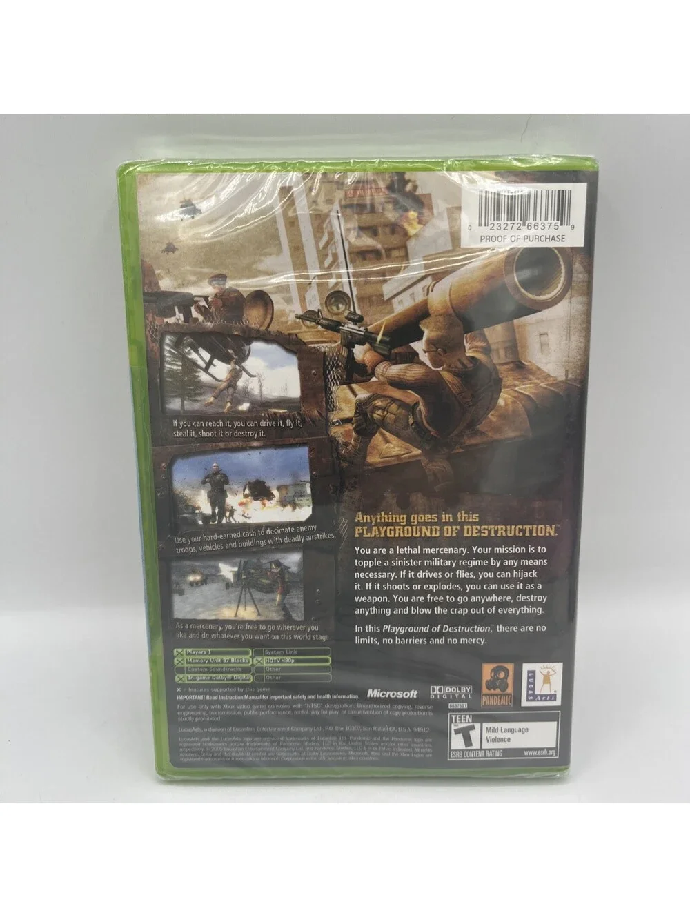 Mercenaries: Playground of Destruction (Microsoft Xbox, 2005) SEALED EX! RARE